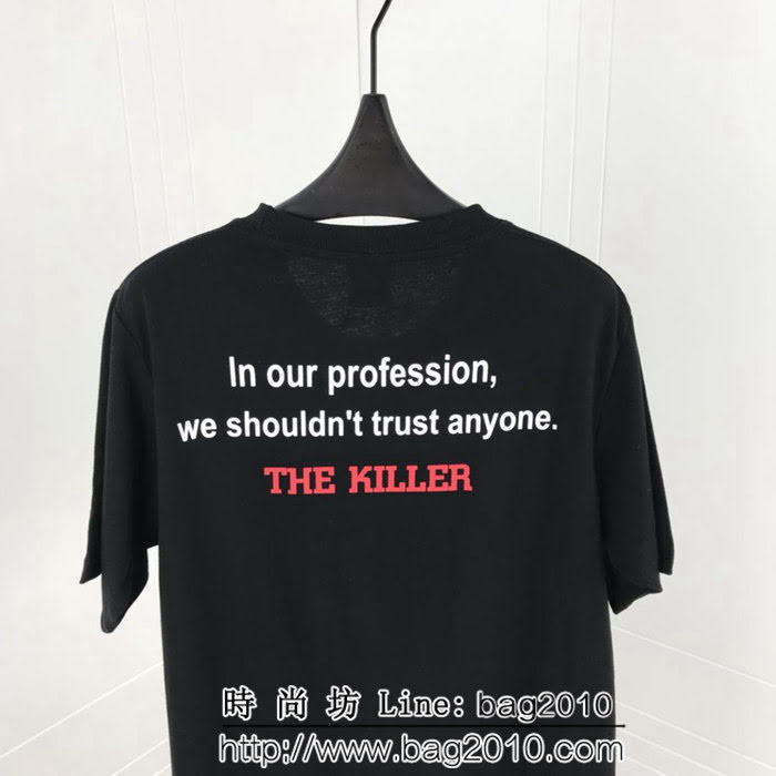 SUPREME 19春夏新款 喋血雙雄 純棉汗布 男款黑色短袖 ydi1333